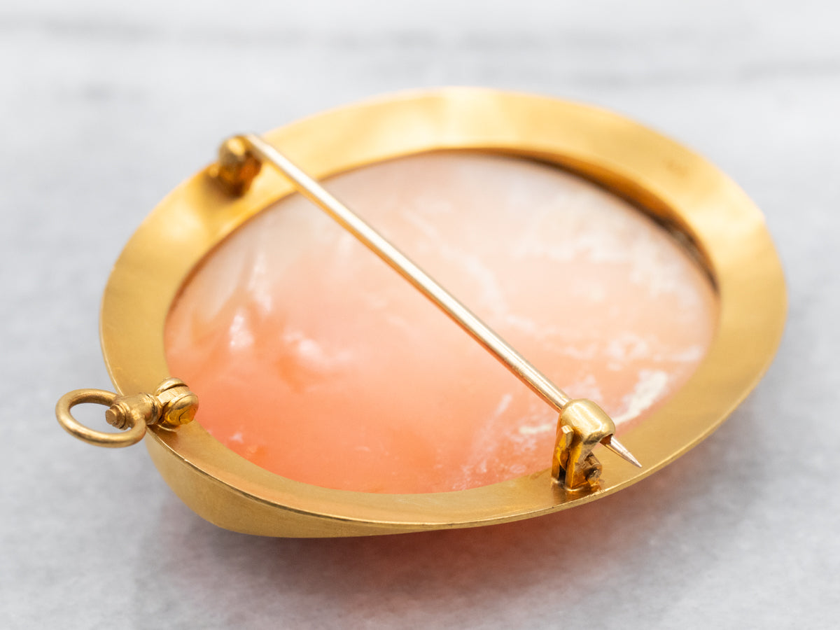 Yellow Gold Cameo Brooch or Pendant