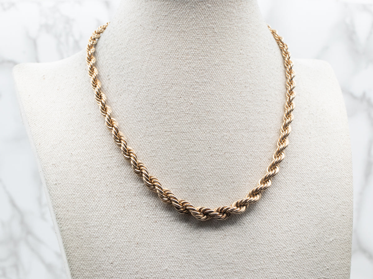 Bold Gold Fill Graduated Rope Twist Chain
