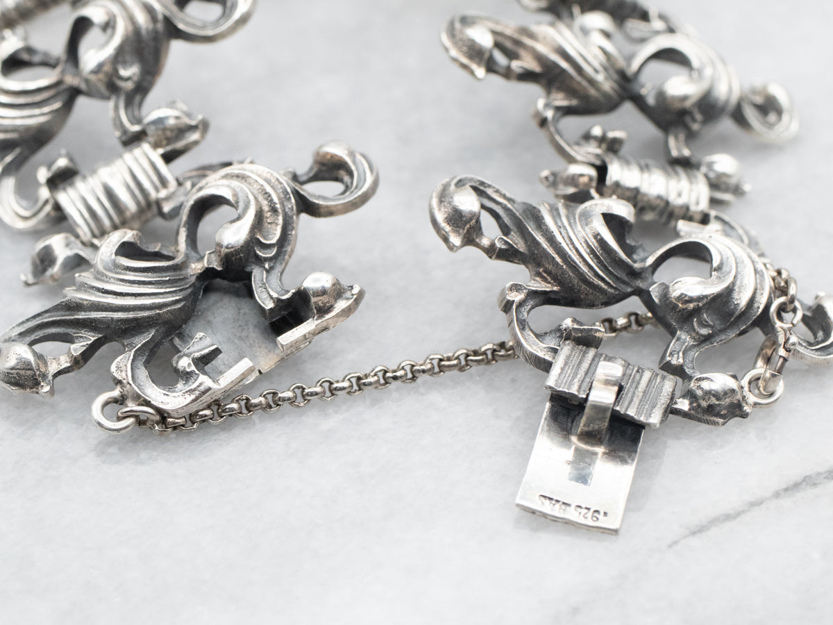 Sterling Silver Ornate Link Bracelet