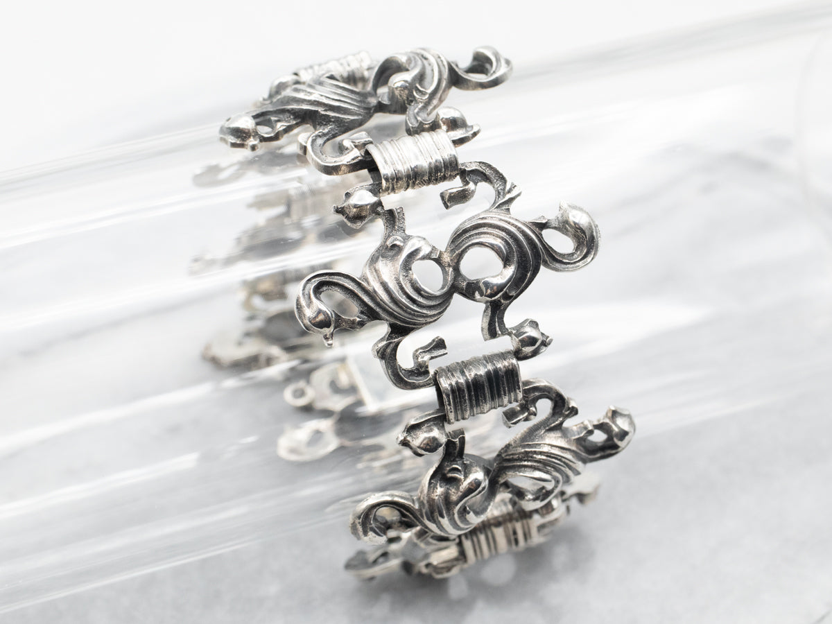 Sterling Silver Ornate Link Bracelet