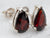 Sterling Silver Pear Cut Garnet Stud Earrings