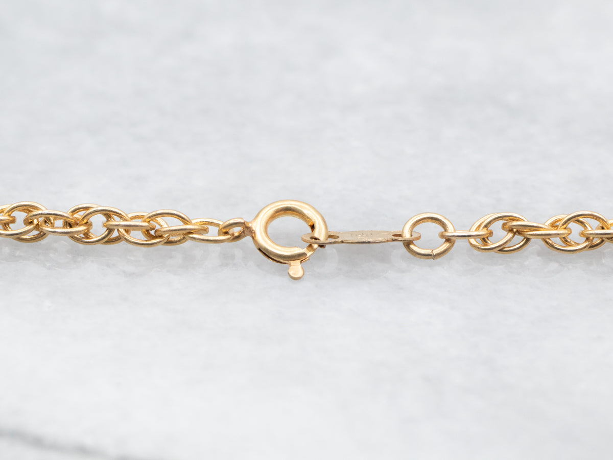 Yellow Gold Rope Chain with Spring Ring Clasp