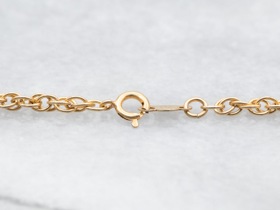 Yellow Gold Rope Chain with Spring Ring Clasp