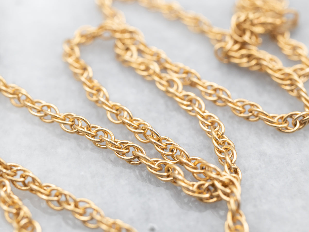 Yellow Gold Rope Chain with Spring Ring Clasp