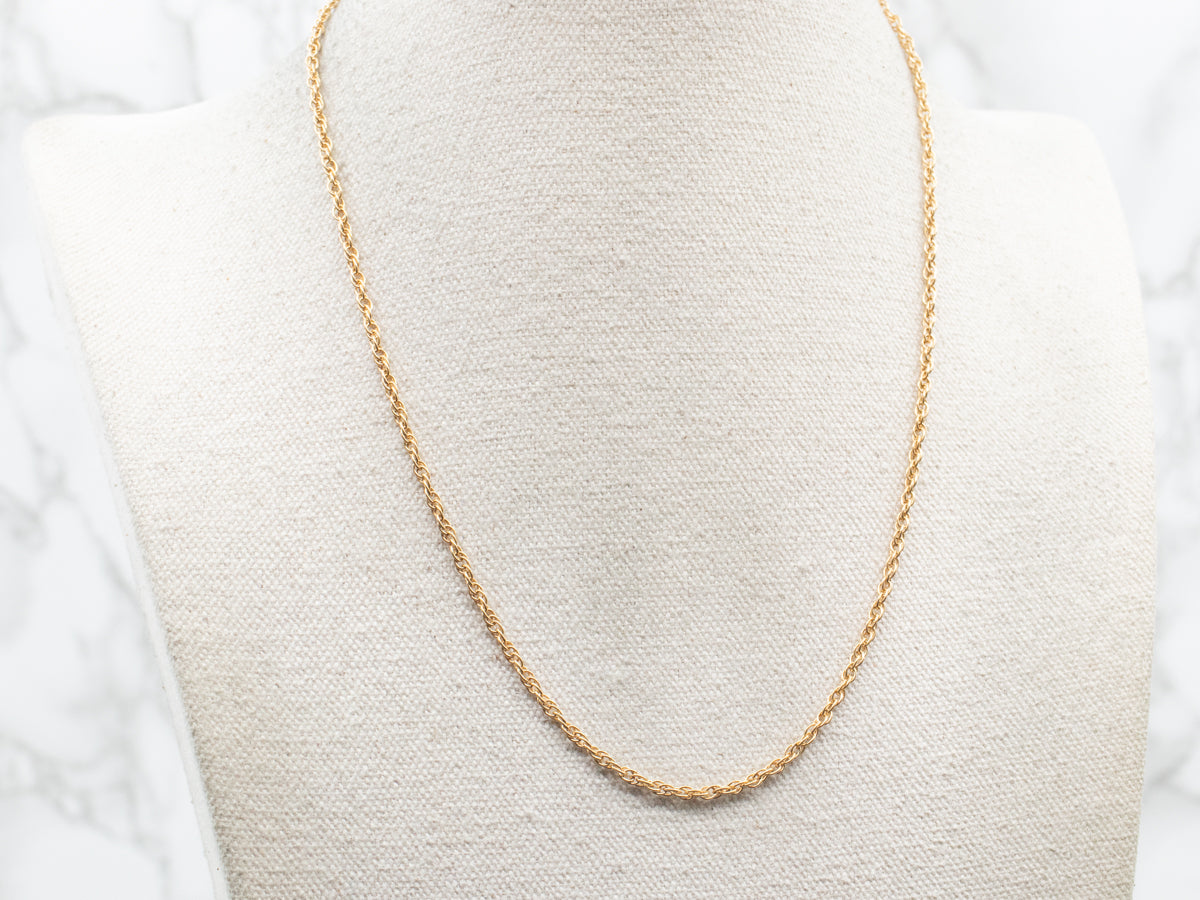 Yellow Gold Rope Chain with Spring Ring Clasp