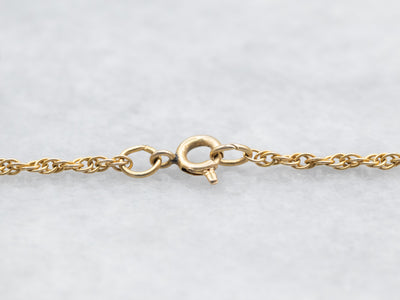 Yellow Gold Rope Chain with Spring Ring Clasp