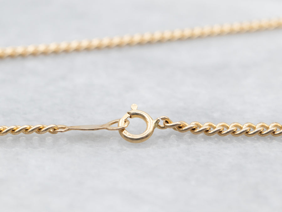 Yellow Gold Curb Chain with Spring Ring Clasp