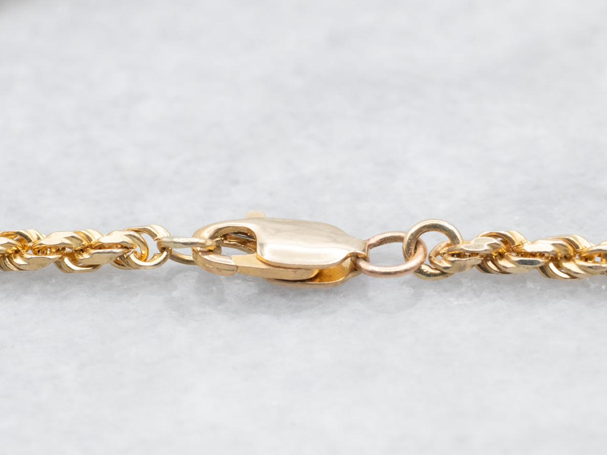 Yellow Gold Thick Rope Chain with Lobster Clasp
