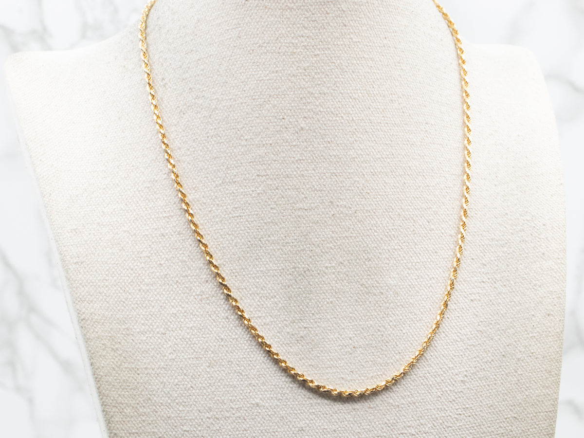 Yellow Gold Thick Rope Chain with Lobster Clasp