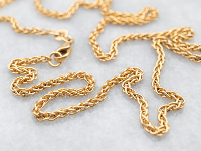 Yellow Gold Wheat Chain with Lobster Clasp