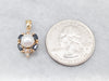 Vintage Pearl Pendant with Sapphire and Diamonds