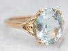 Vintage Gold Blue Topaz Solitaire Ring