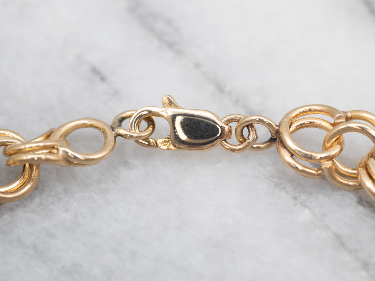 Vintage Double Link Charm Bracelet