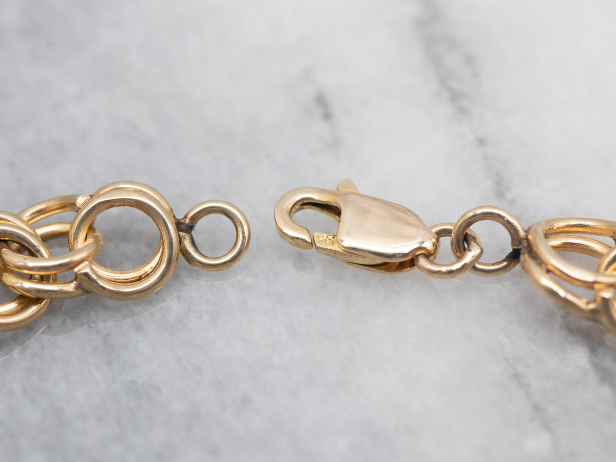 Vintage Double Link Charm Bracelet