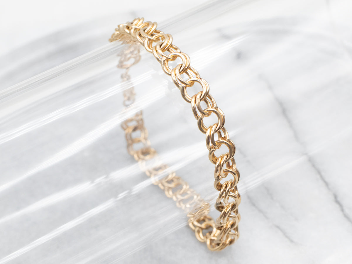 Vintage Double Link Charm Bracelet