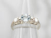 White Gold Aquamarine Ring with Diamond Accents