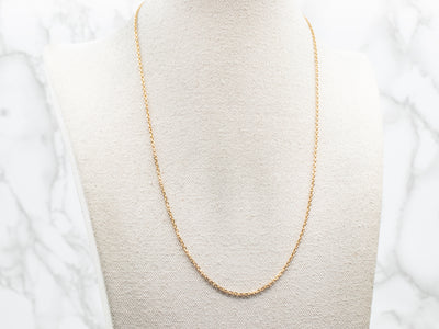 Yellow Gold Cable Chain with Lobster Clasp