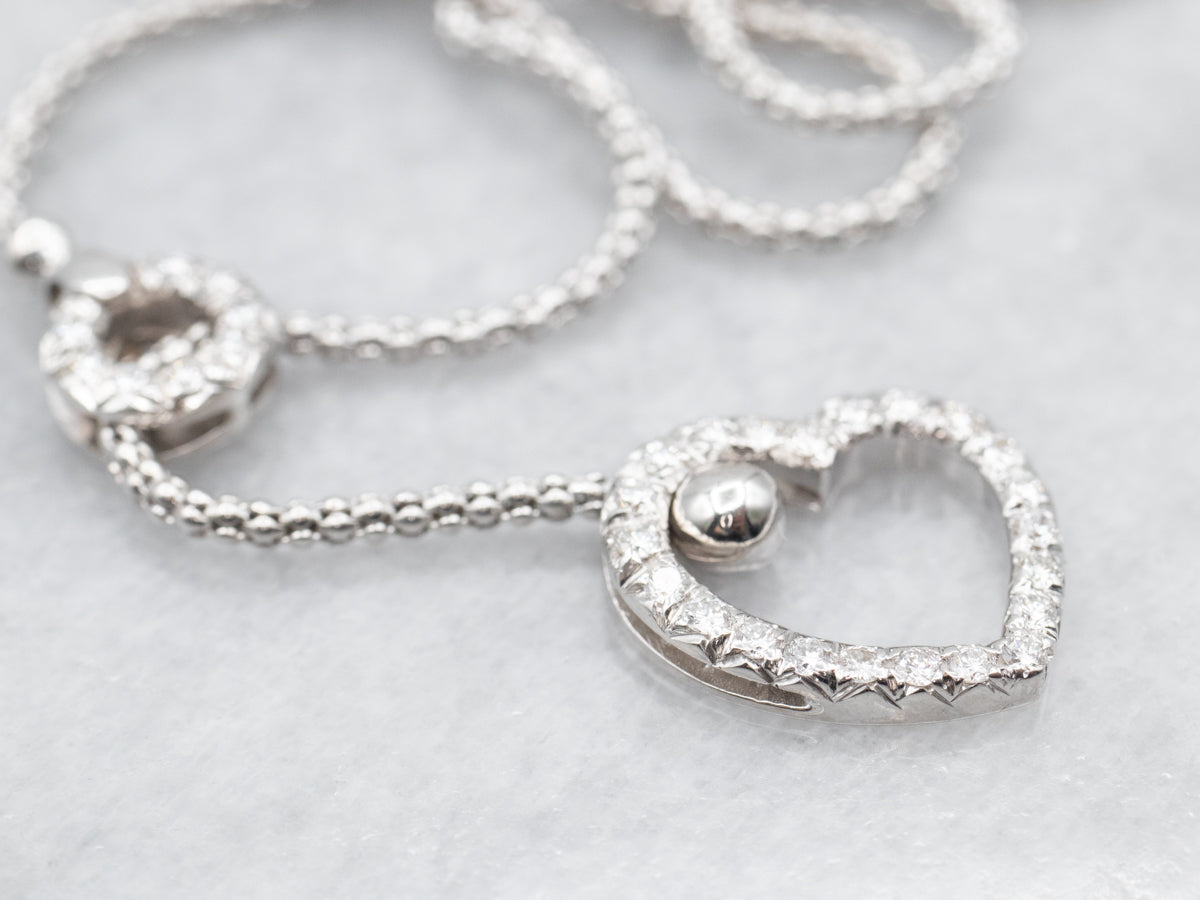 White Gold Diamond Heart Necklace