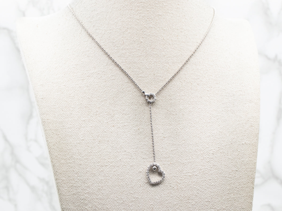 White Gold Diamond Heart Necklace