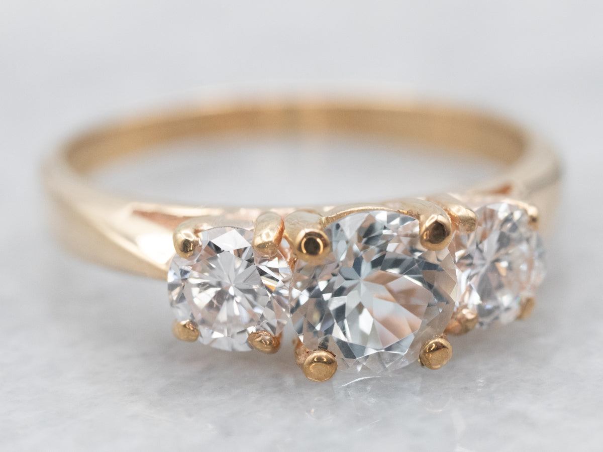 Yellow Gold Aquamarine Ring with Diamond Accents