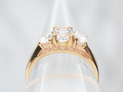Yellow Gold Aquamarine Ring with Diamond Accents