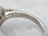 Gorgeous White Gold European Cut Diamond Bypass Halo Engagement Ring