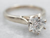 Highly Polished White Gold EGL Certified Diamond Solitaire Engagement Ring