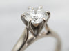 Highly Polished White Gold EGL Certified Diamond Solitaire Engagement Ring