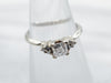 White Gold Princess Cut Diamond Engagement Ring with Diamond Accents