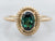 Yellow Gold Green Tourmaline Solitaire Ring