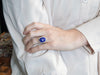 White Gold Lapis Ring with Diamond Halo