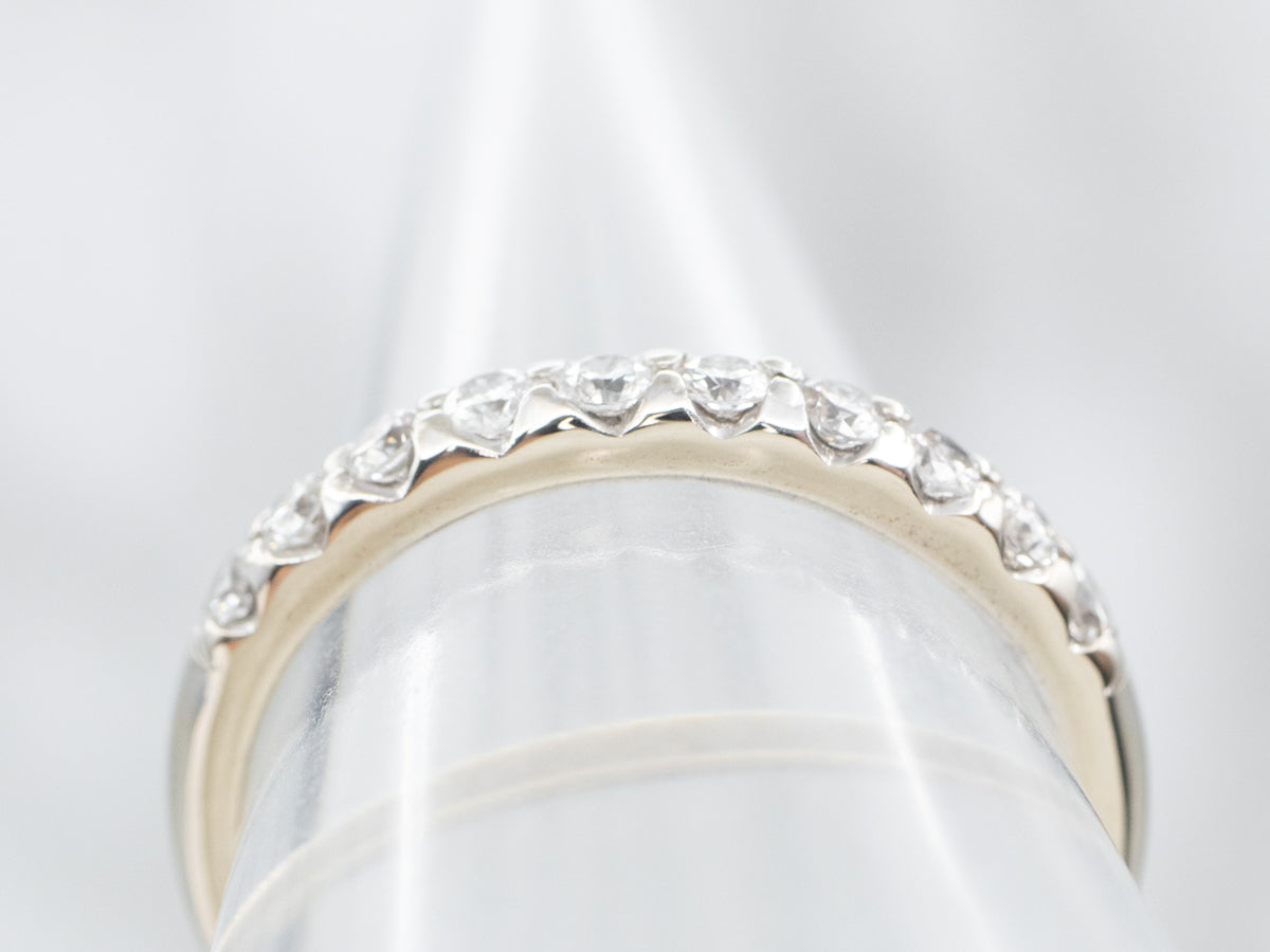 White Gold Pave Set Diamond Wedding Band