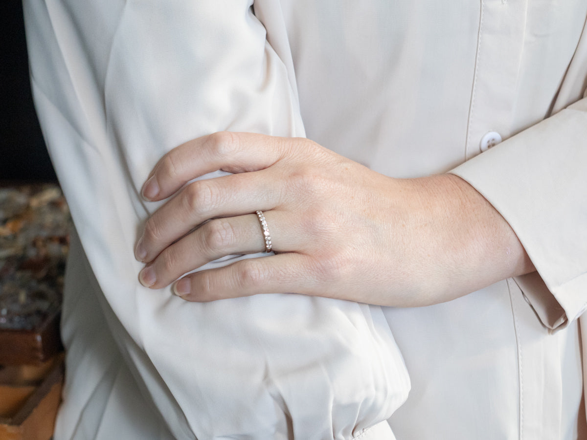 White Gold Pave Set Diamond Wedding Band