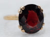Yellow Gold Garnet Solitaire Ring