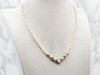 Gold Freshwater Pearl and Diamond Beaded Necklace