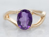 Vintage Gold Amethyst Solitaire Ring