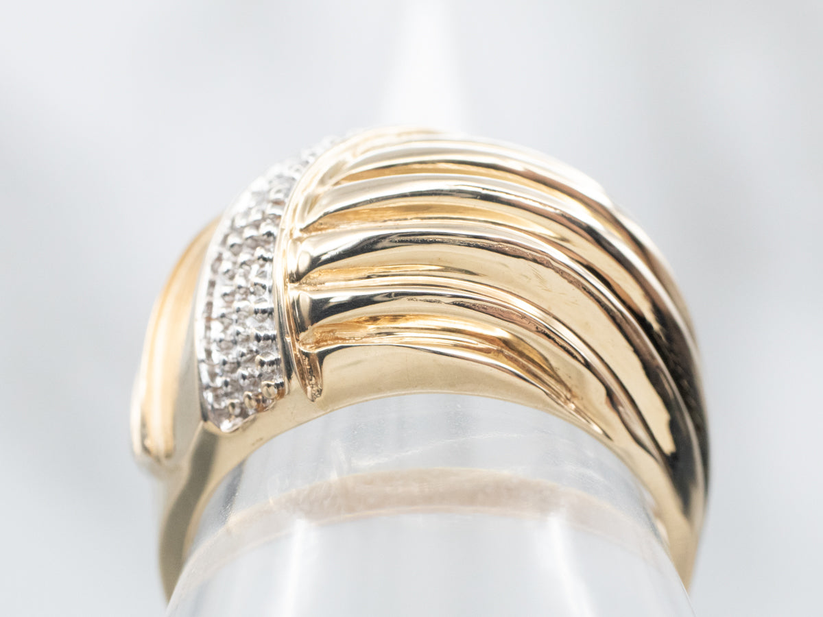 Two Tone Diamond Dome Ring