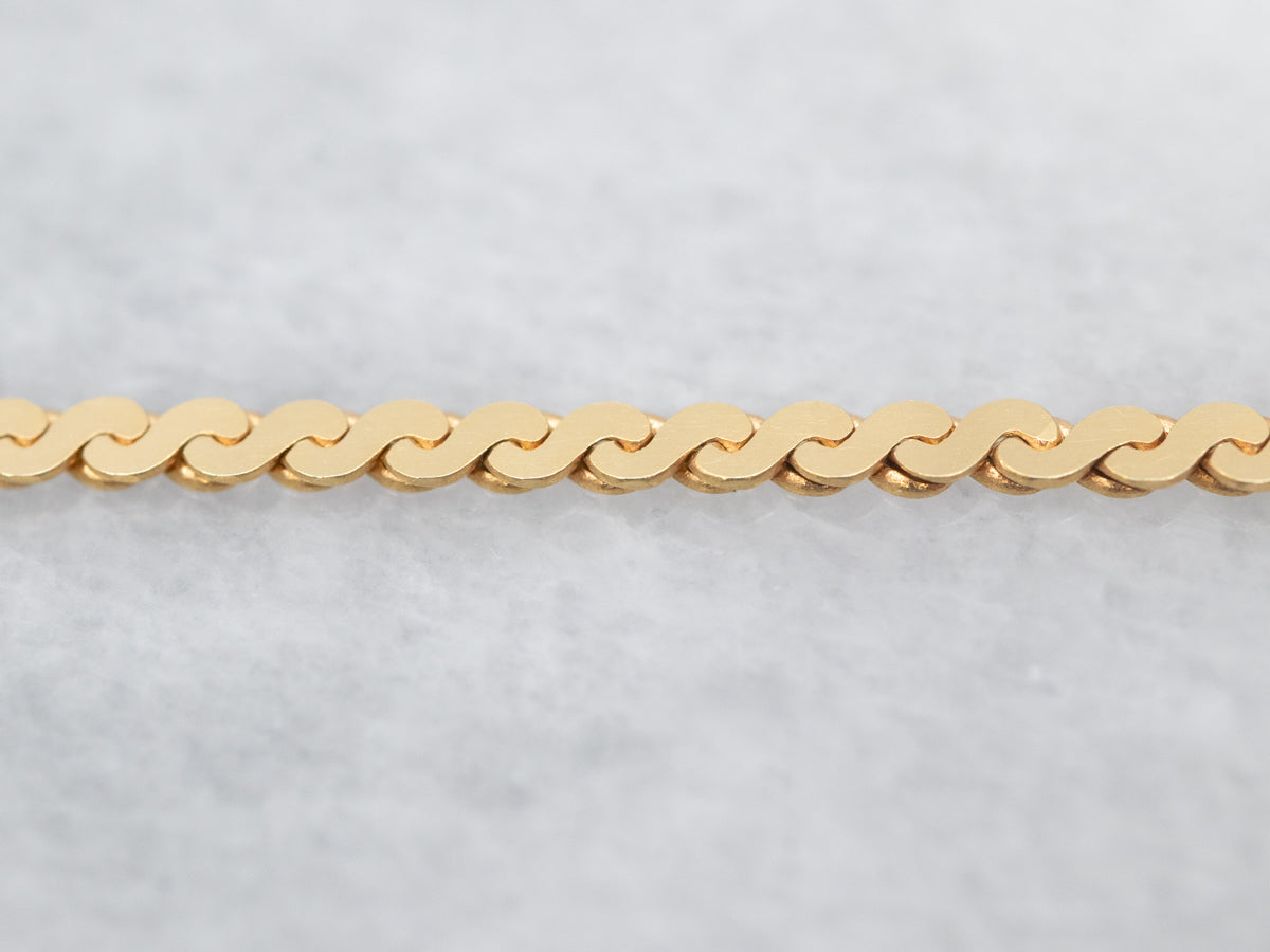Long Italian Gold Serpentine Chain