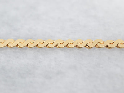 Long Italian Gold Serpentine Chain