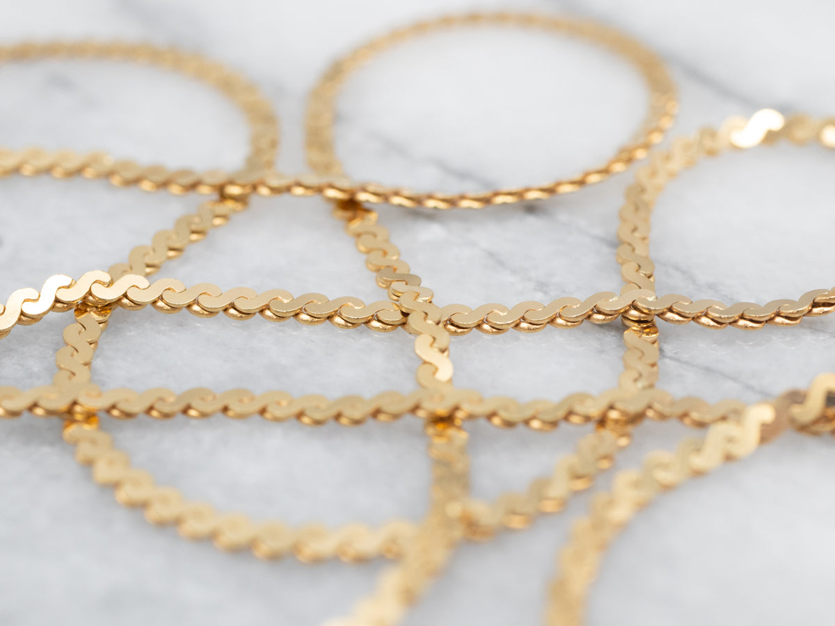 Long Italian Gold Serpentine Chain