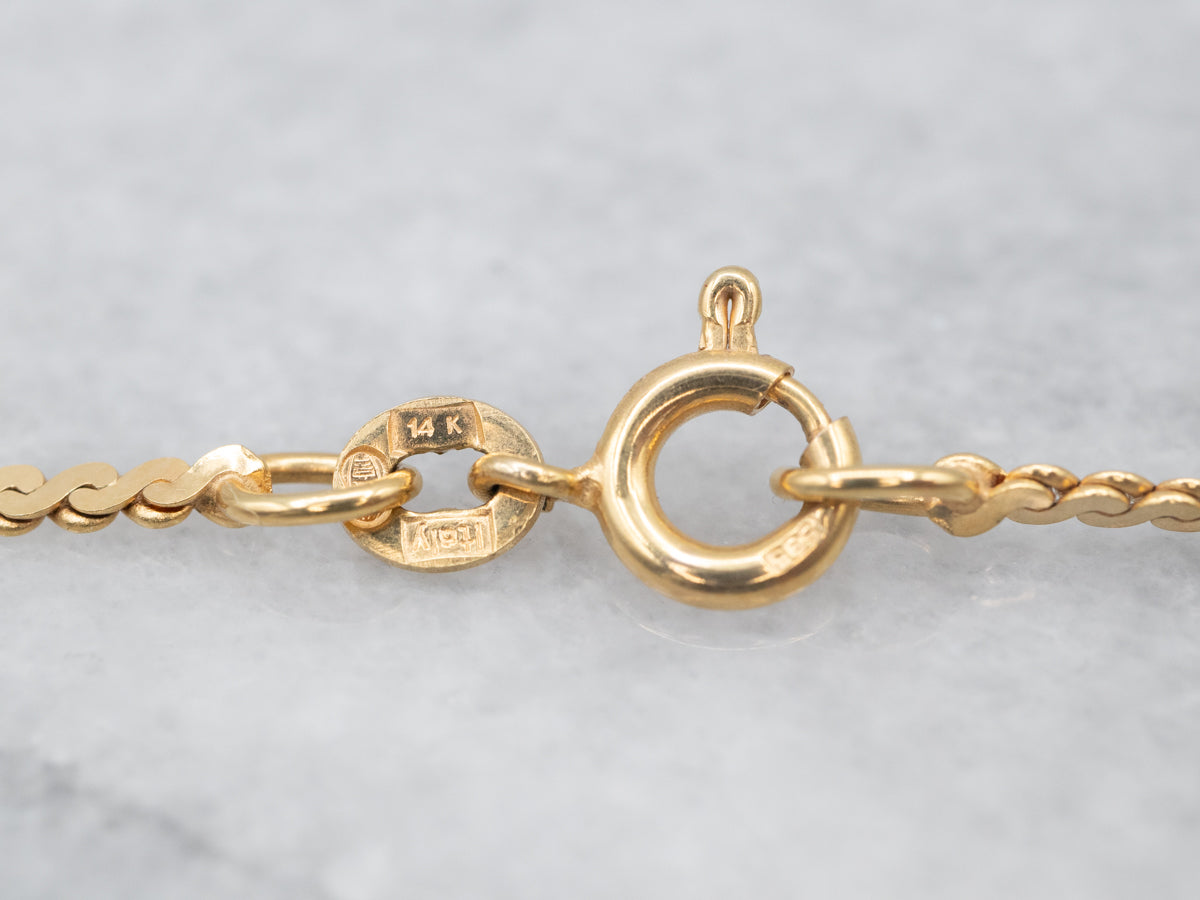 Long Italian Gold Serpentine Chain