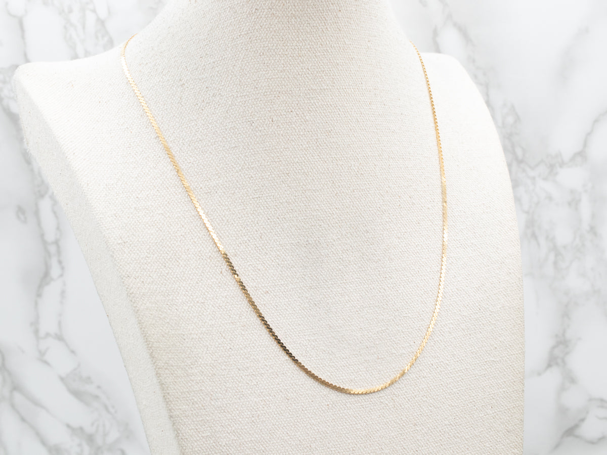 Long Italian Gold Serpentine Chain