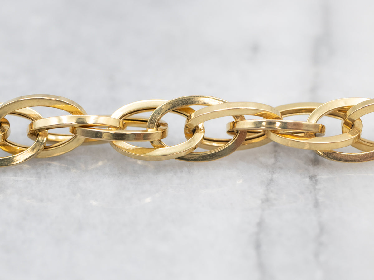 Collar de eslabones de cadena gruesa de oro italiano graduado