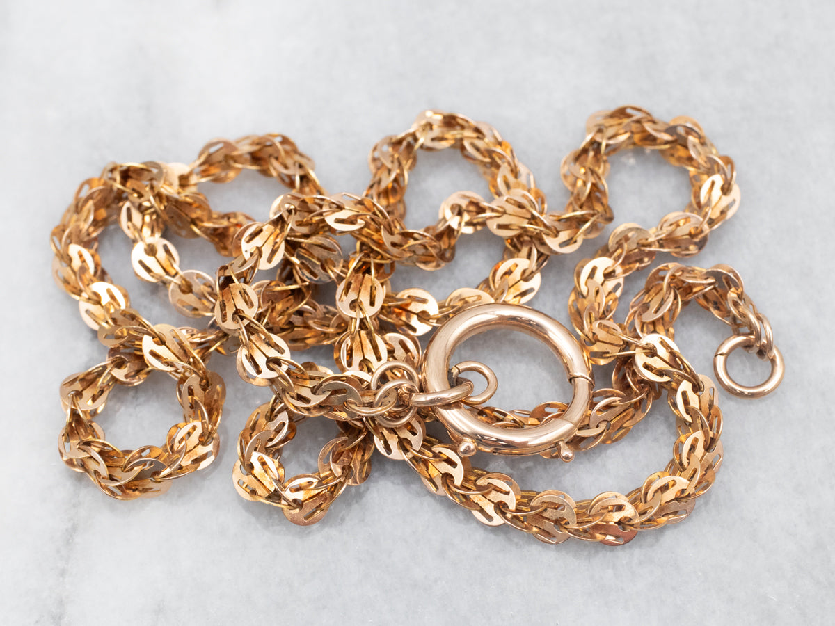 Antique Rose Gold Chain with Large Spring Ring Clasp