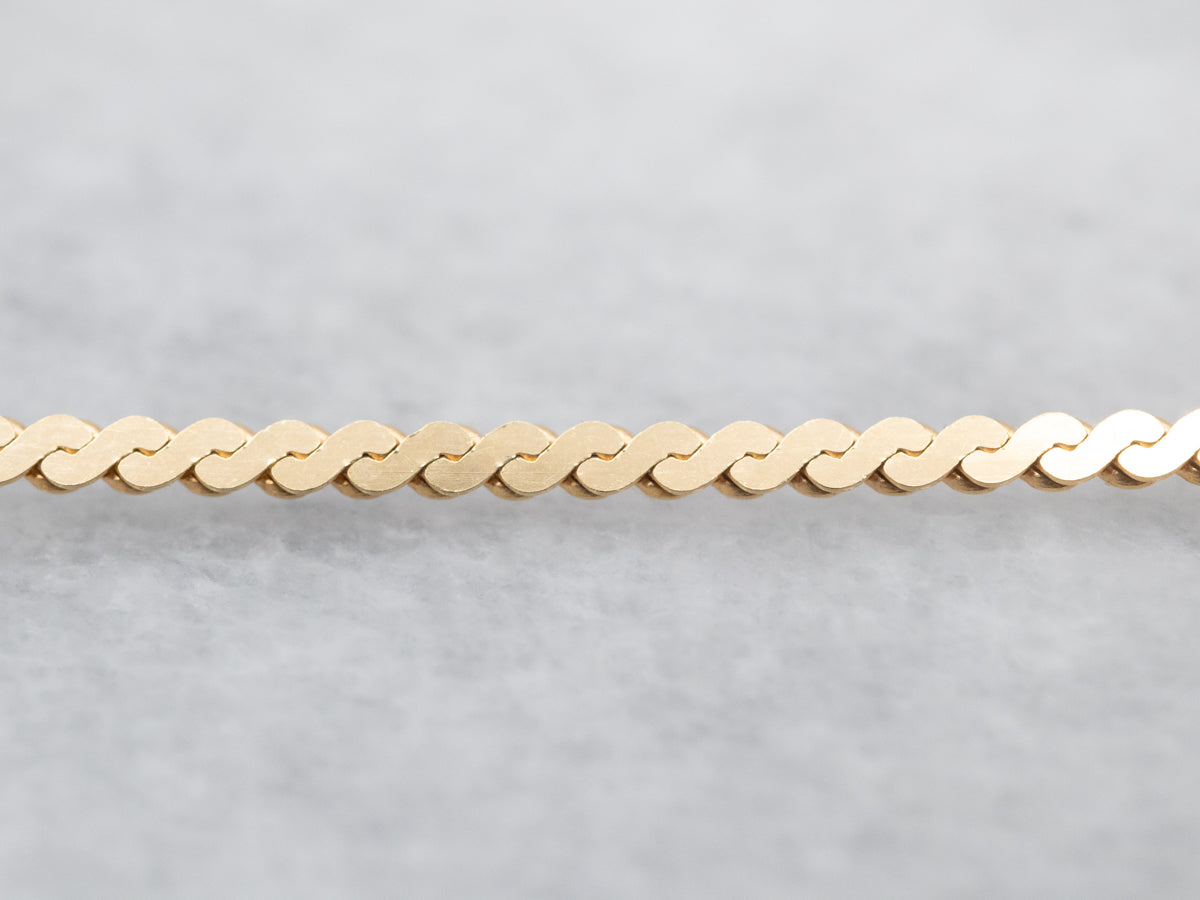 Beaded Italian Gold Serpentine Station Chain