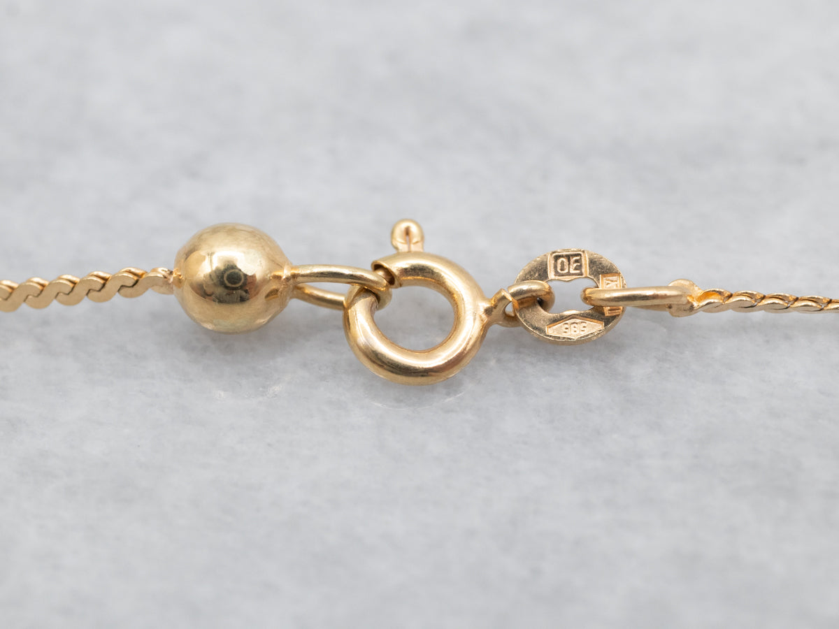 Beaded Italian Gold Serpentine Station Chain