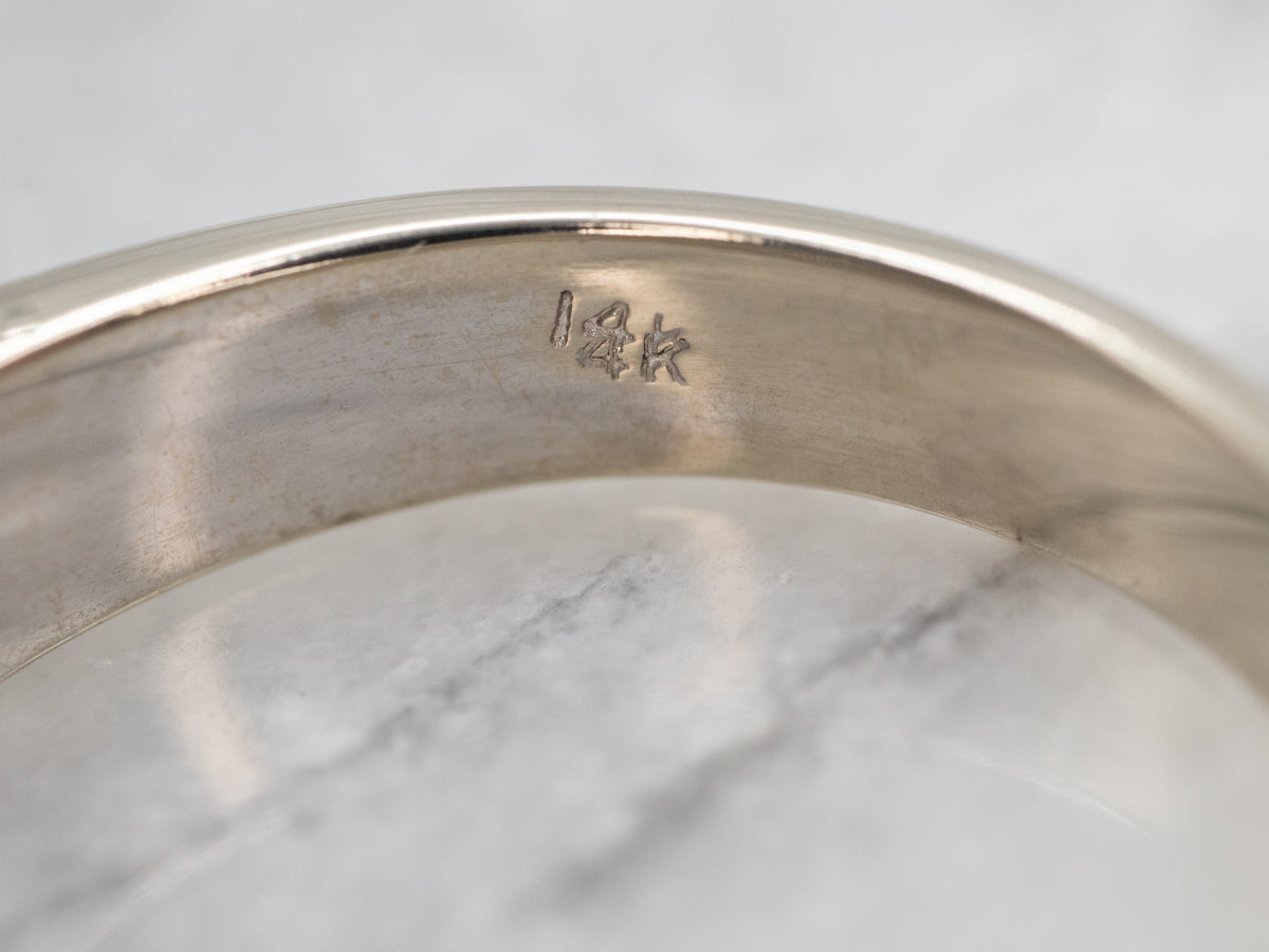 Alianza de boda con diamantes en oro de dos tonos para hombre