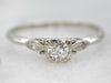 Vintage Diamond Engagement Ring with Diamond Accents