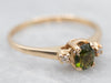 Yellow Gold Green Tourmaline Ring with Diamond Accents