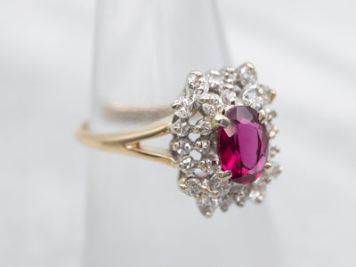 Stunning Pink Tourmaline Diamond Halo Ring
